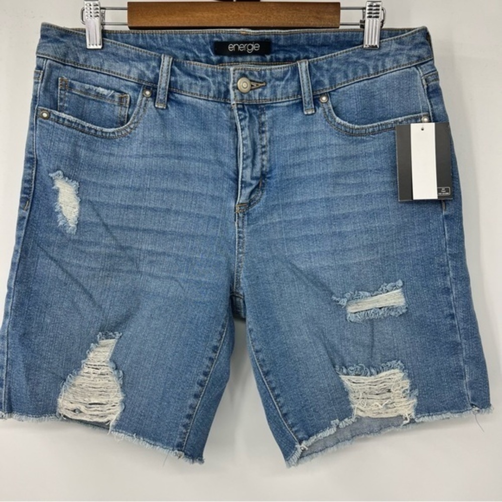 Energie Medium‎ Wash Bermuda Shorts Juniors Blue Jean Shorts Stretch Sz 11